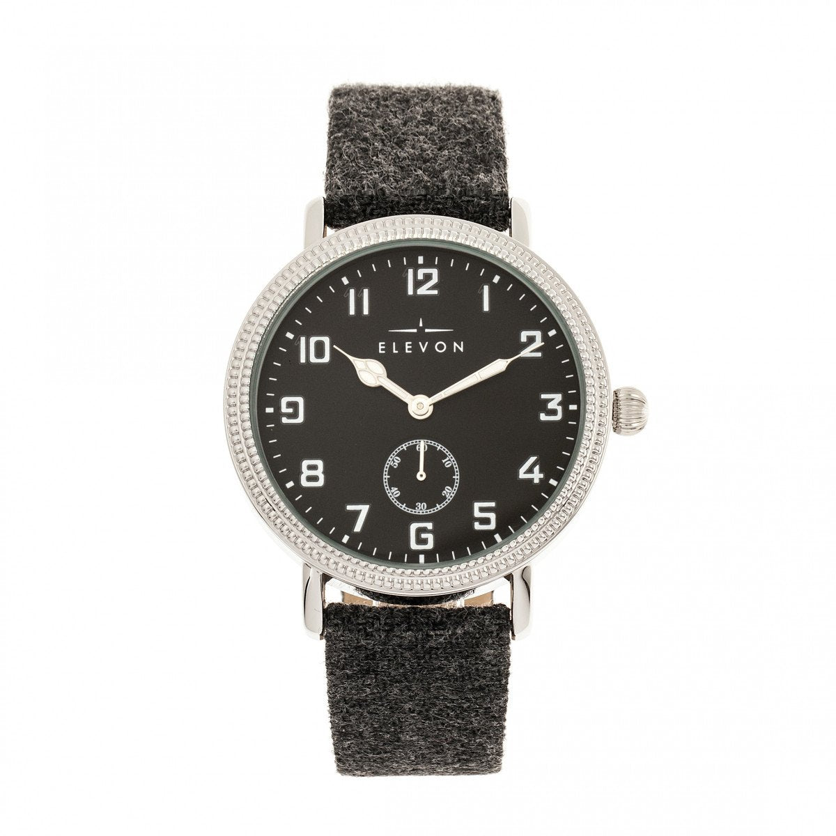 Elevon Northrop Wool-Overlaid Leather-Band Watch - Charcoal/Black - ELE110-2