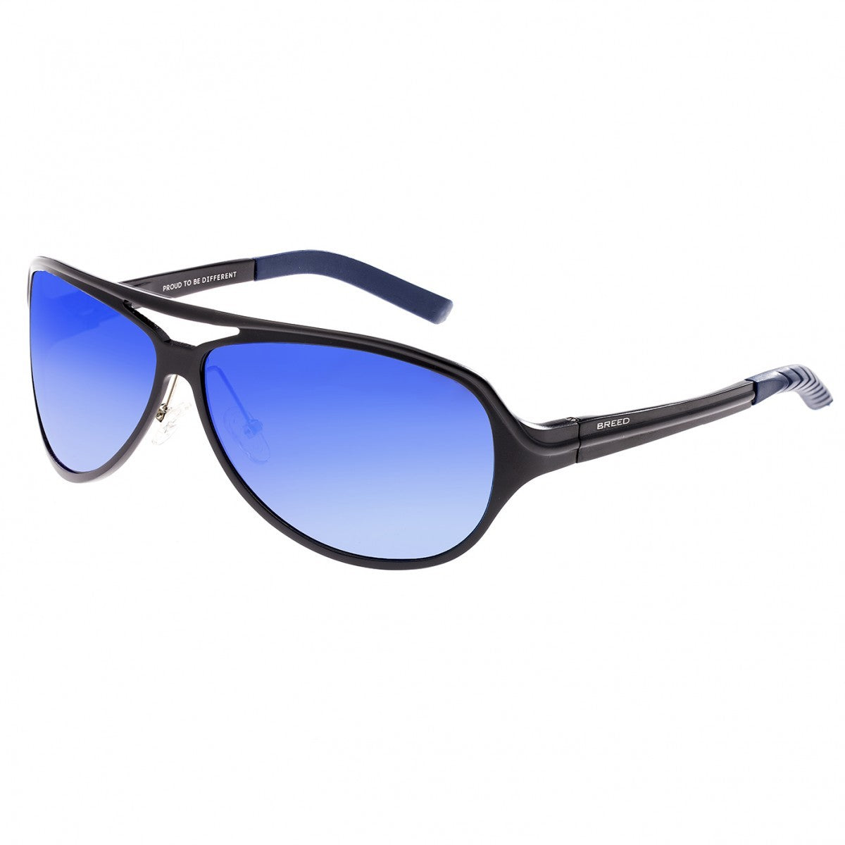 Breed Langston Aluminium Polarized Sunglasses - Black/Blue - BSG012BK