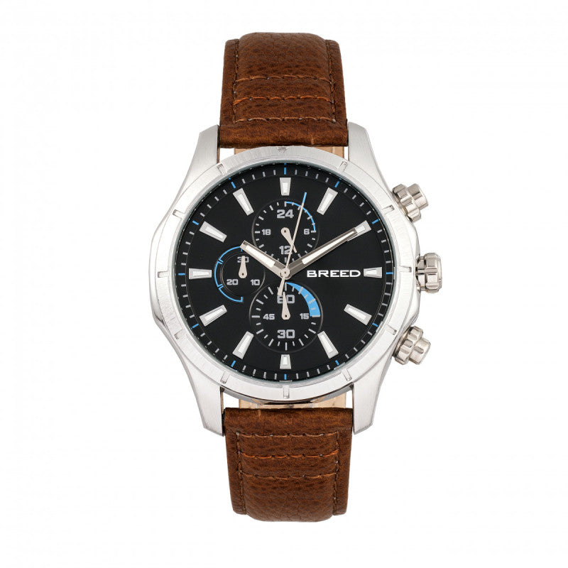 Breed Lacroix Chronograph Leather-Band Watch