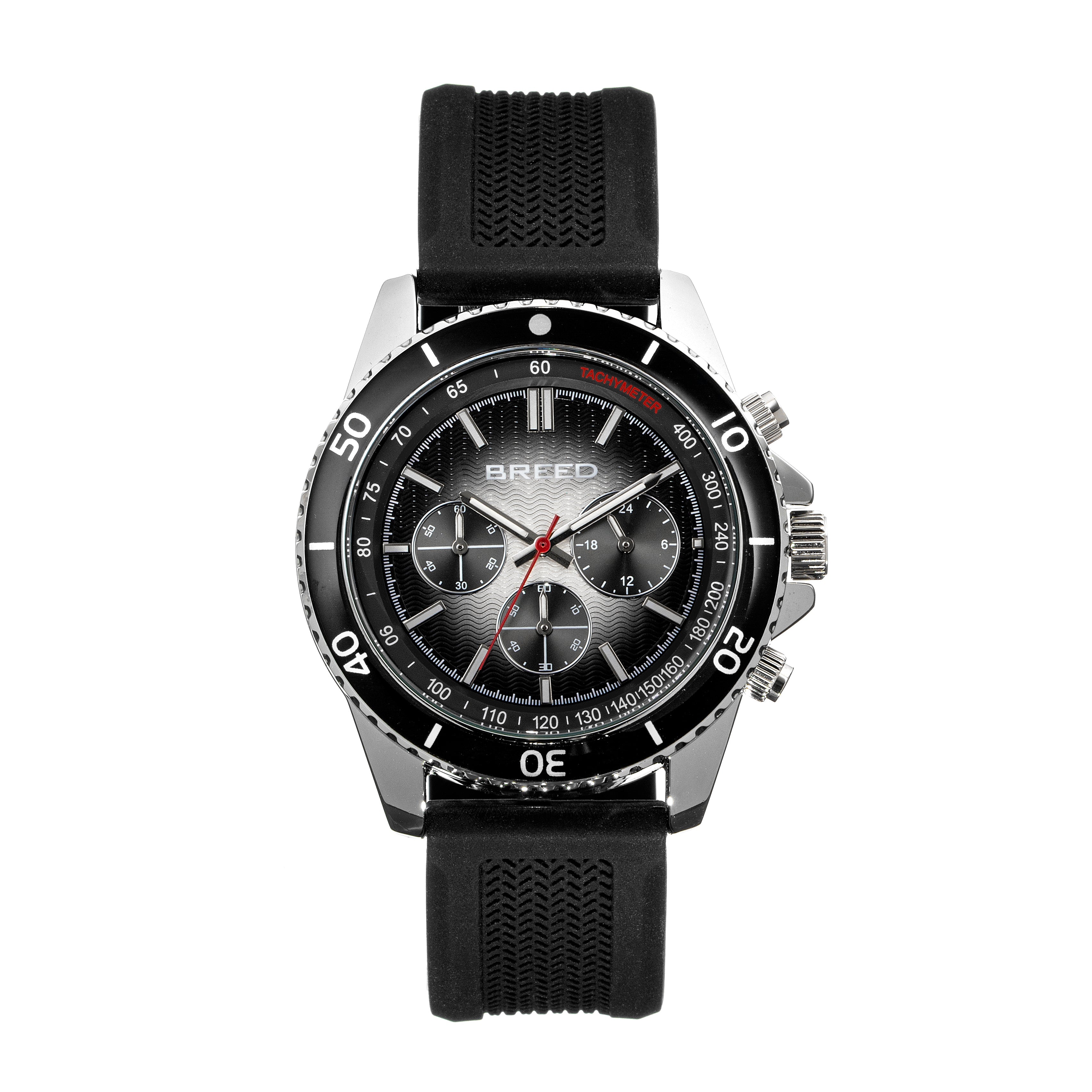 Breed Tempo Chronograph Strap Watch - Black - BRD9103