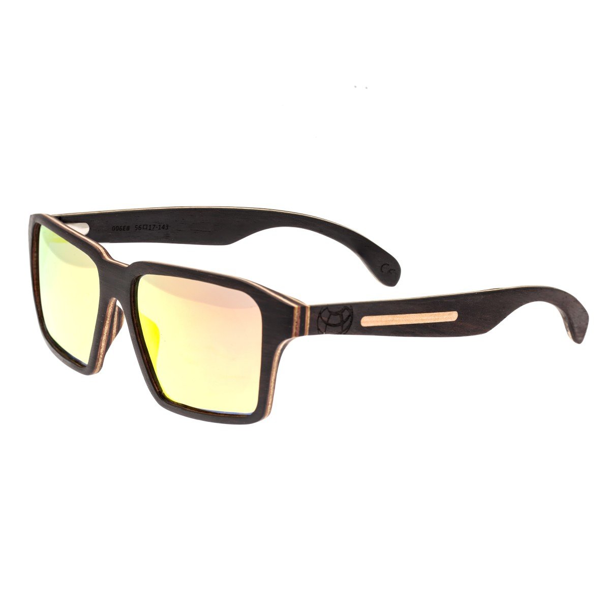 Earth Wood Piha Polarized Sunglasses - Ebony/Red-Yellow - ESG006EB