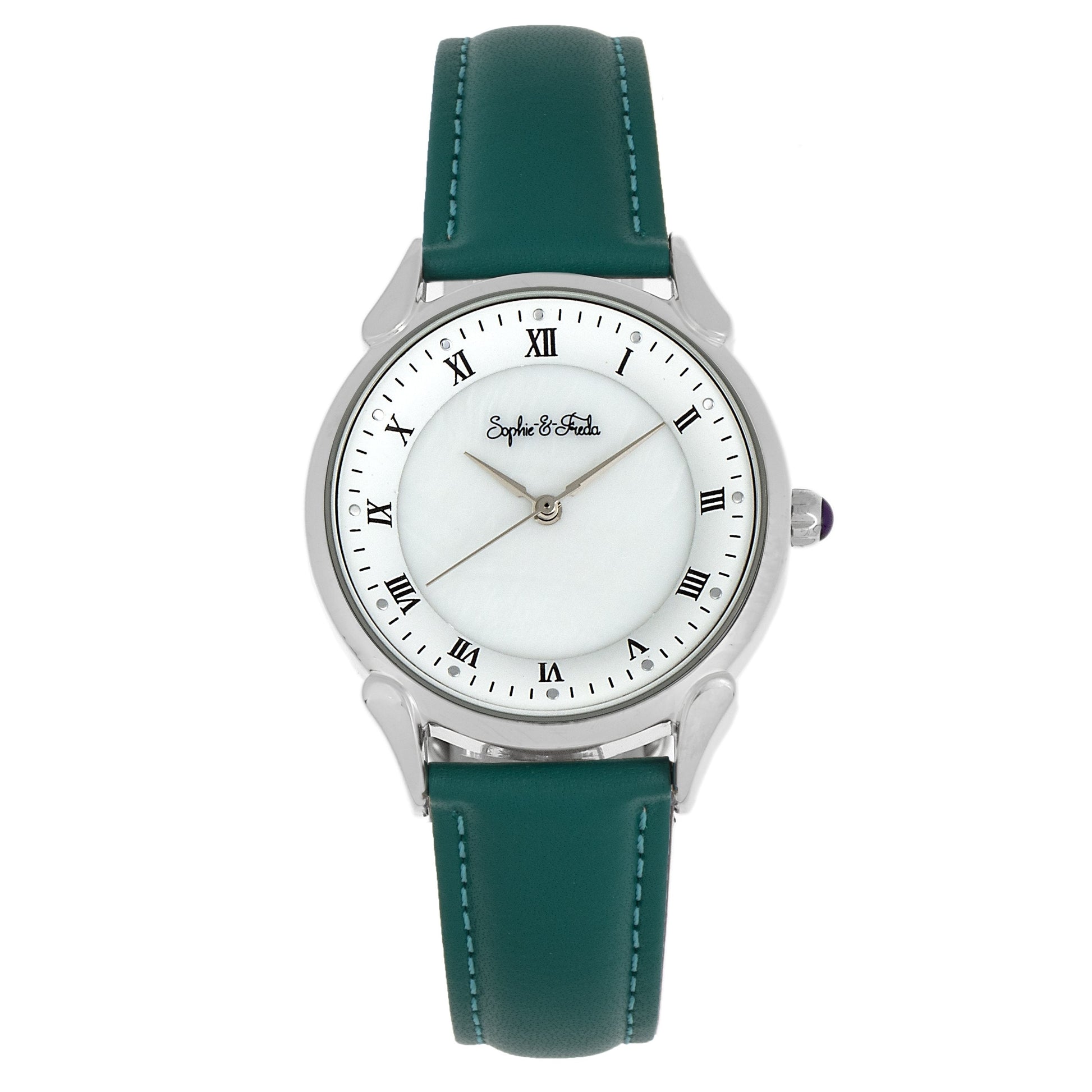 Sophie and Freda Mykonos Mother-Of-Pearl Leather-Band Watch - Teal - SAFSF5502