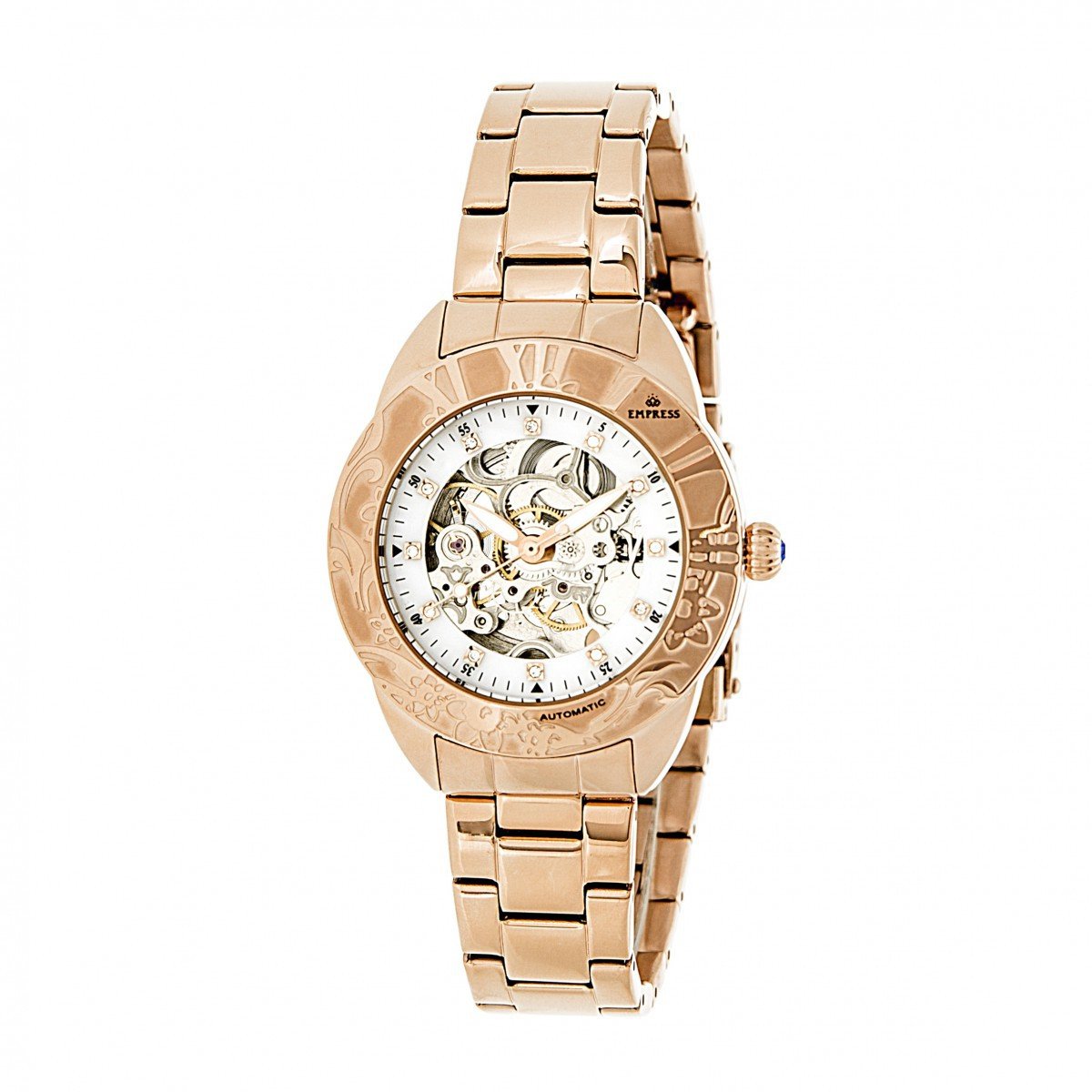 Empress Godiva Automatic MOP Bracelet Watch - Rose Gold/White - EMPEM1103