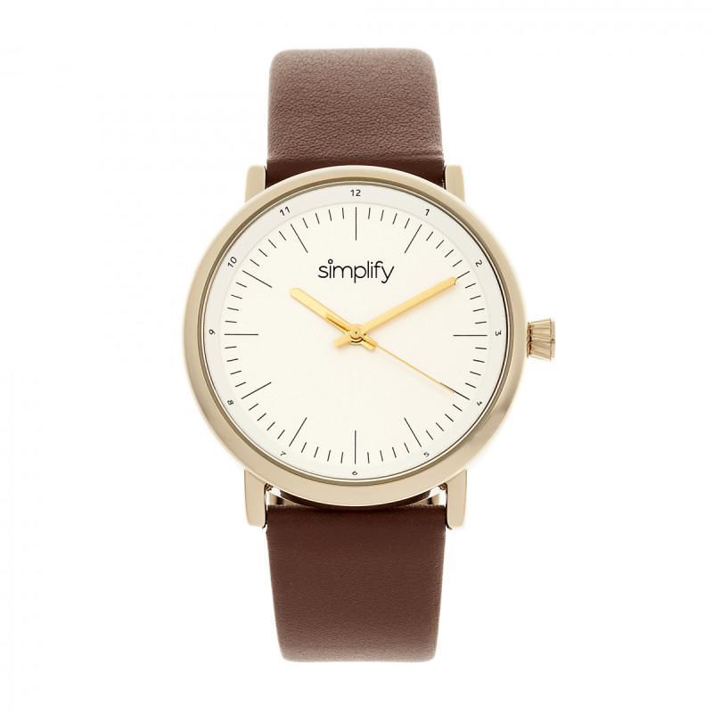 Simplify The 6200 Leather-Strap Watch