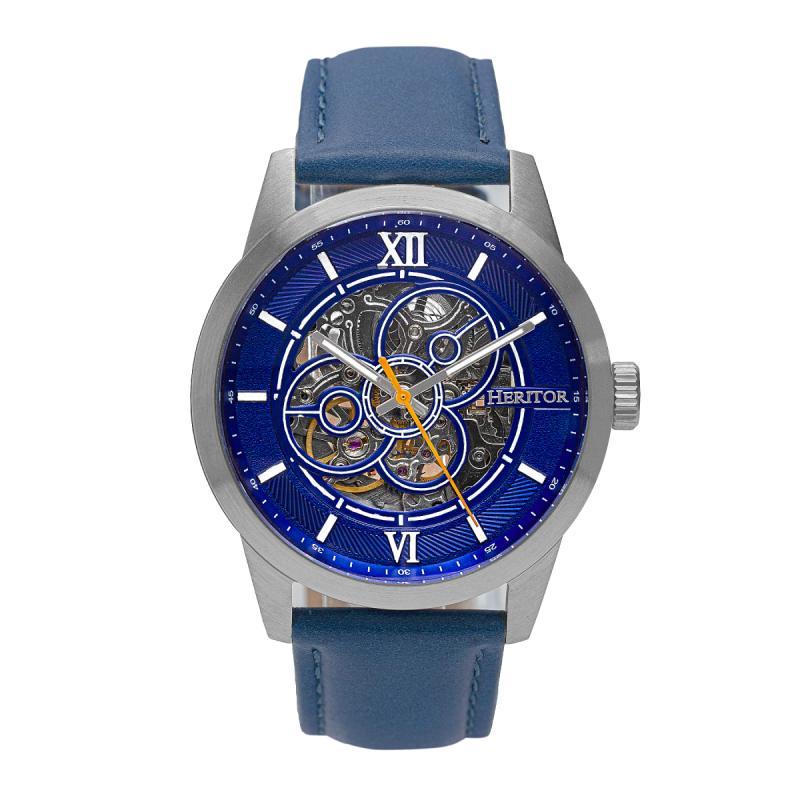 Heritor Automatic Jonas Leather-Band Skeleton Watch - Ruumur