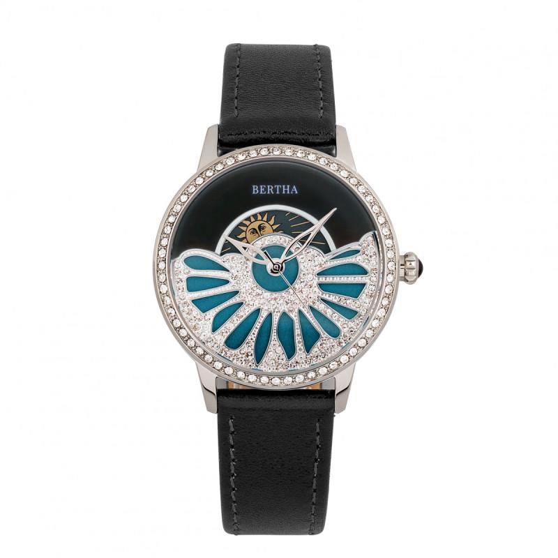 Bertha Adaline Mother-Of-Pearl Leather-Band Watch