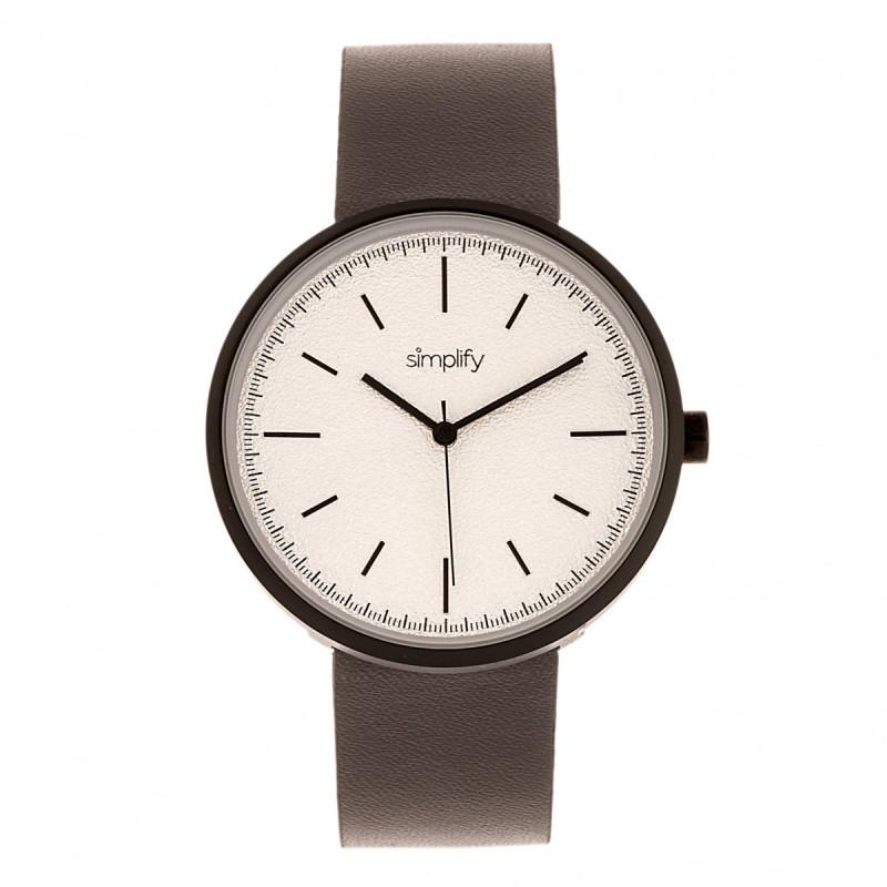 Simplify The 3000 Leather-Band Watch