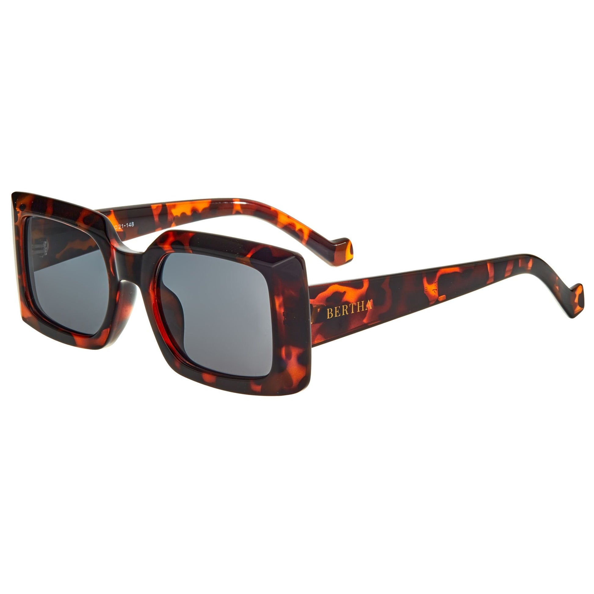 Bertha Miranda Polarized Sunglasses - Tortoise/Black - BRSBR053C3