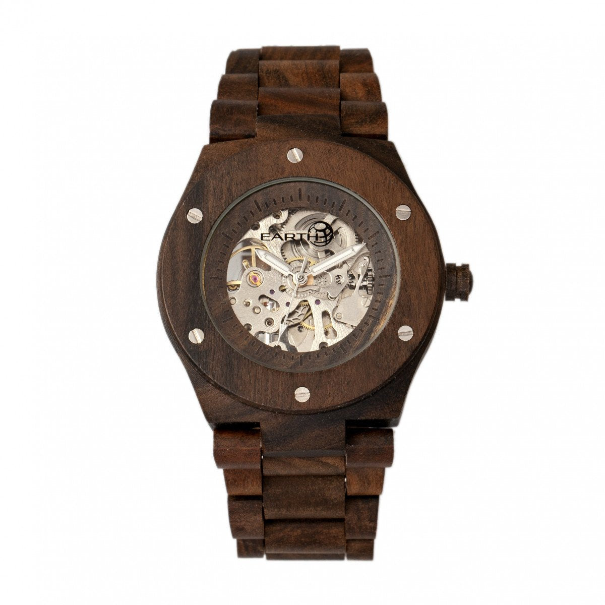 Earth Wood Grand Mesa Automatic Skeleton Bracelet Watch - Dark Brown - ETHEW3102