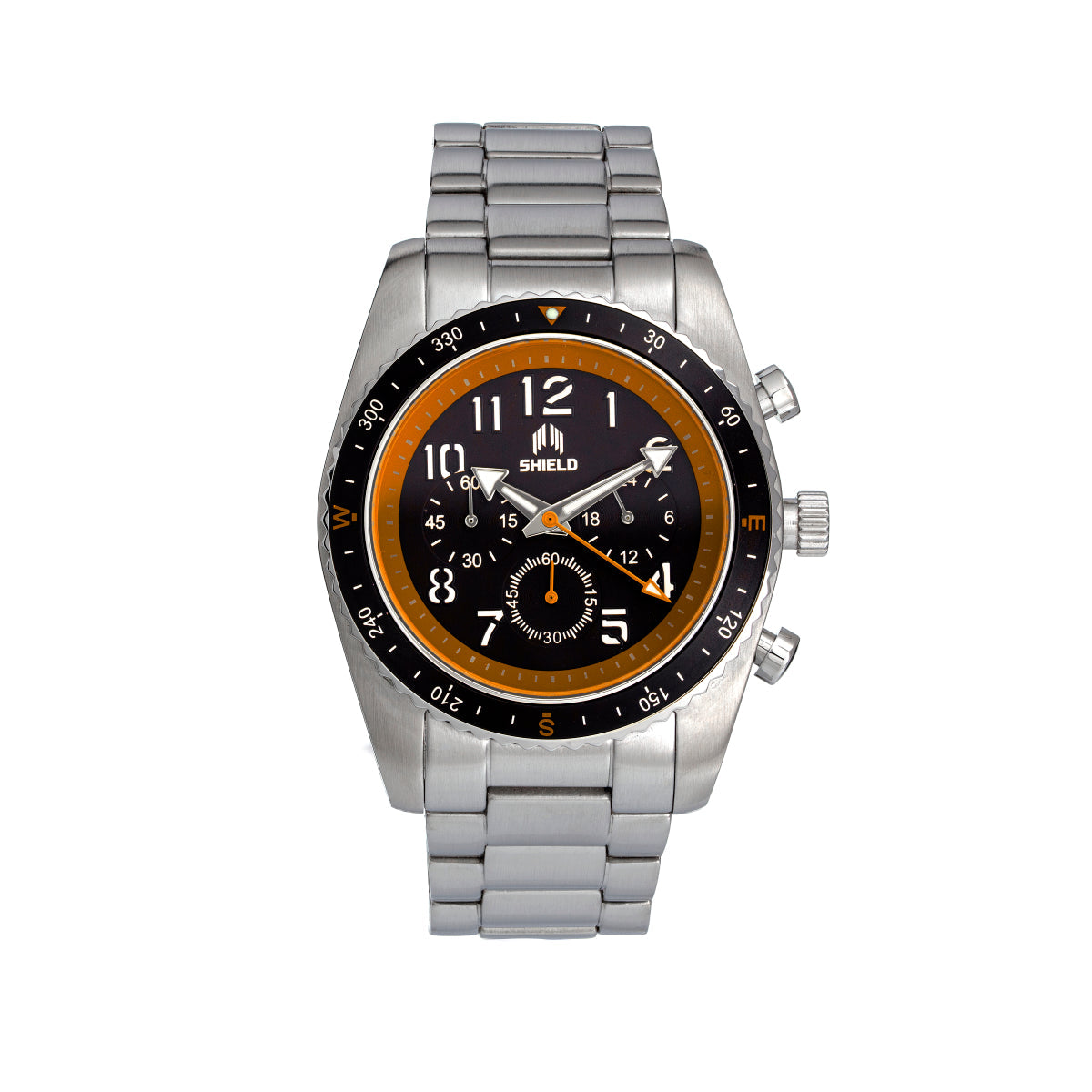Shield Exley Bracelet Men's Chronograph Diver Watch - Black/Orange - SLDSH109-3