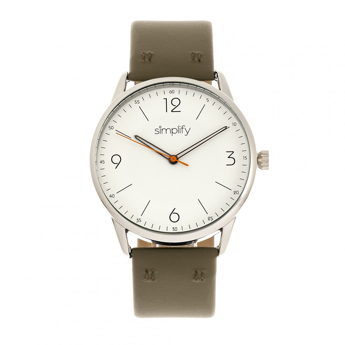 Simplify The 6300 Leather-Band Watch - Olive/White - SIM6302