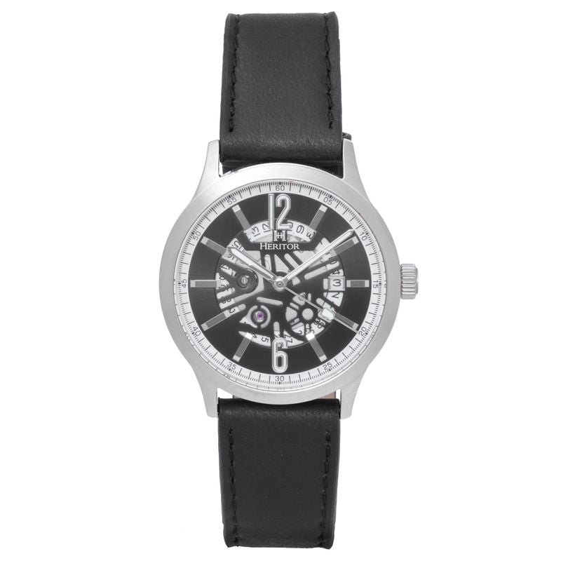 Heritor Automatic Dayne Leather-Band Watch w/Date