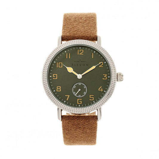 Elevon Northrop Wool-Overlaid Leather-Band Watch - Camel/Green - ELE110-5