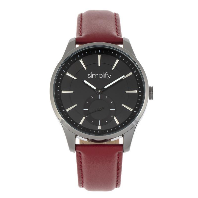 Simplify The 6600 Series Leather-Band Watch