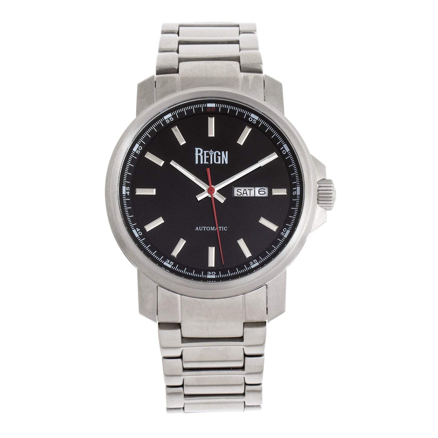 Reign Helios Automatic Bracelet Watch w/Day/Date - Silver/Black - REIRN5702