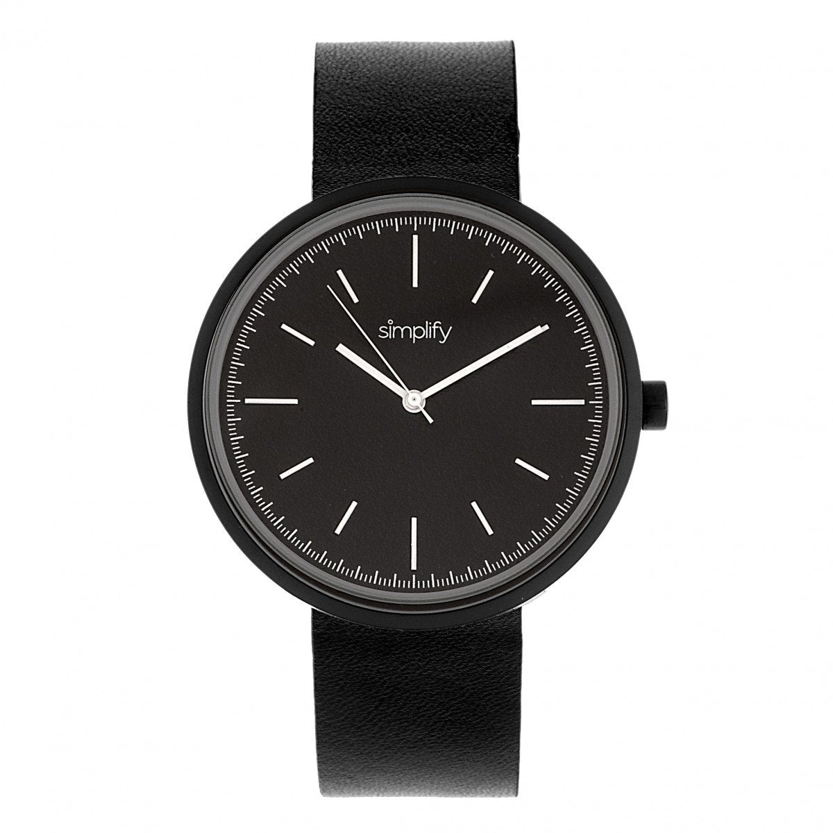 Simplify The 3000 Leather-Band Watch - Black - SIM3001