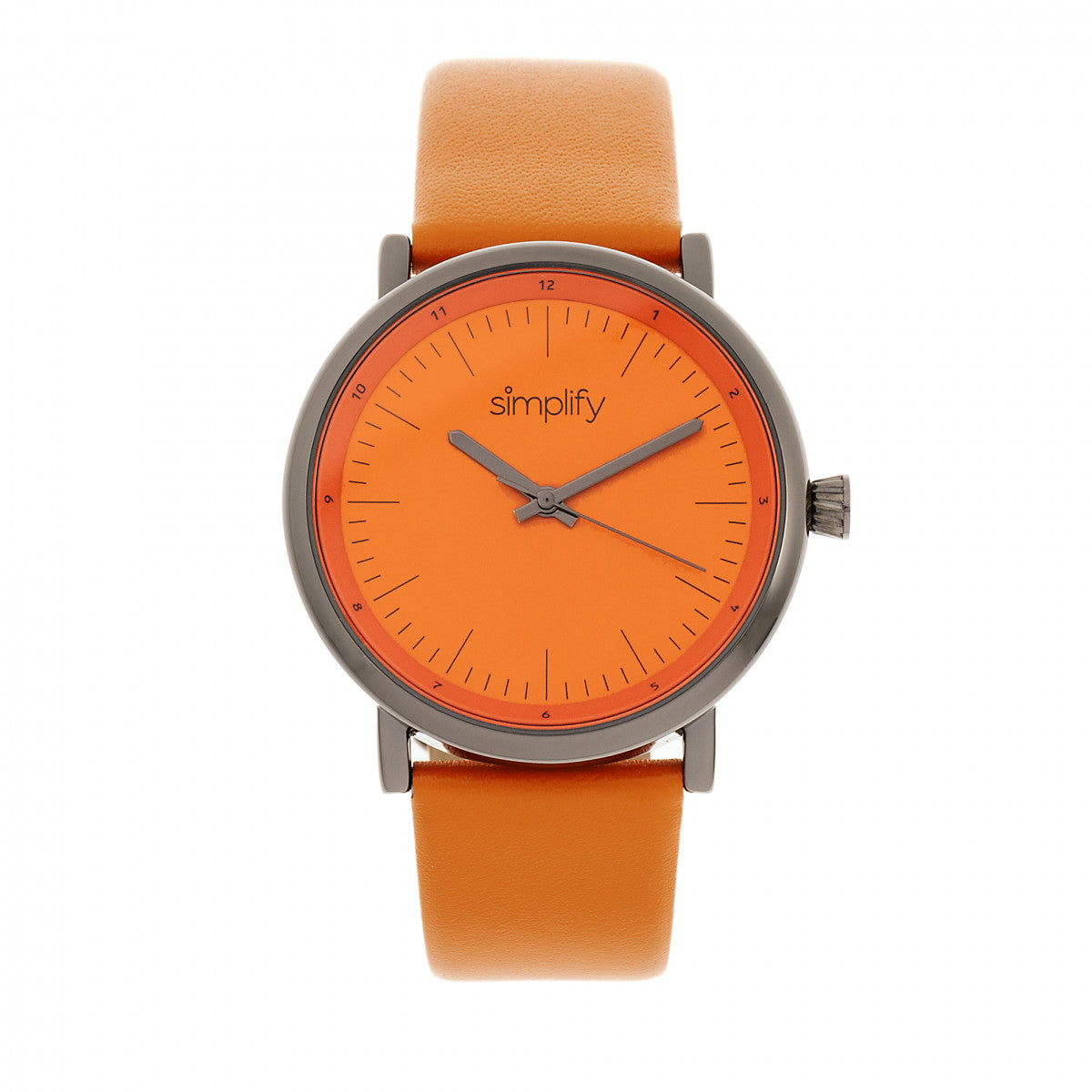 Simplify The 6200 Leather-Strap Watch - Orange - SIM6206