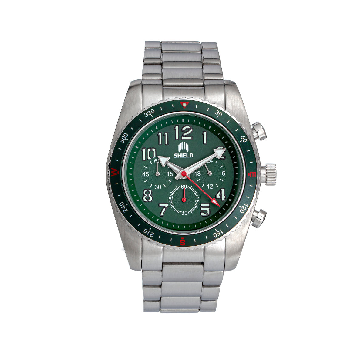 Shield Exley Bracelet Men's Chronograph Diver Watch - Green - SLDSH109-5
