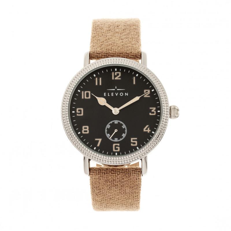 Elevon Northrop Wool-Overlaid Leather-Band Watch