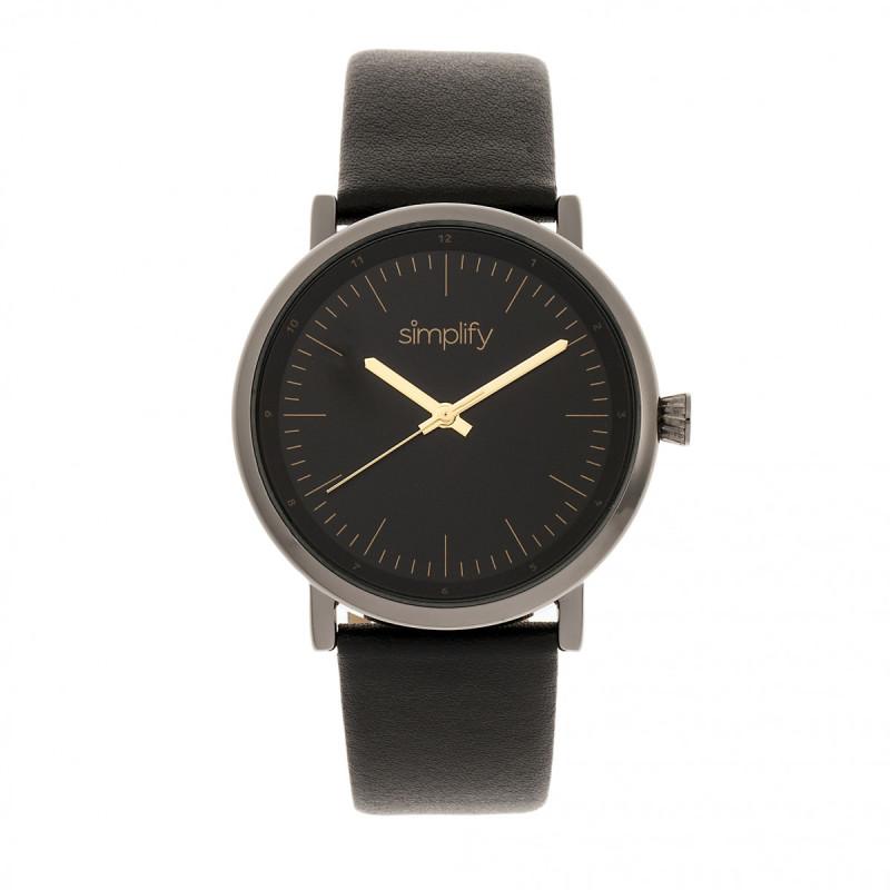 Simplify The 6200 Leather-Strap Watch