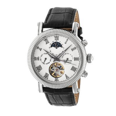 Heritor Automatic Winston Semi-Skeleton Leather-Band Watch - Ruumur