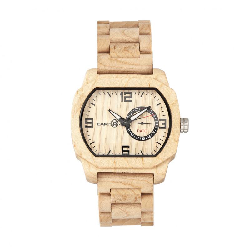 Earth Wood Scaly Bracelet Watch w/Date - Ruumur