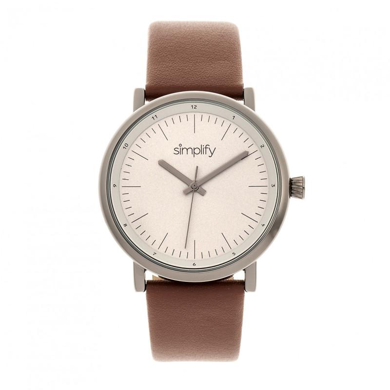 Simplify The 6200 Leather-Strap Watch