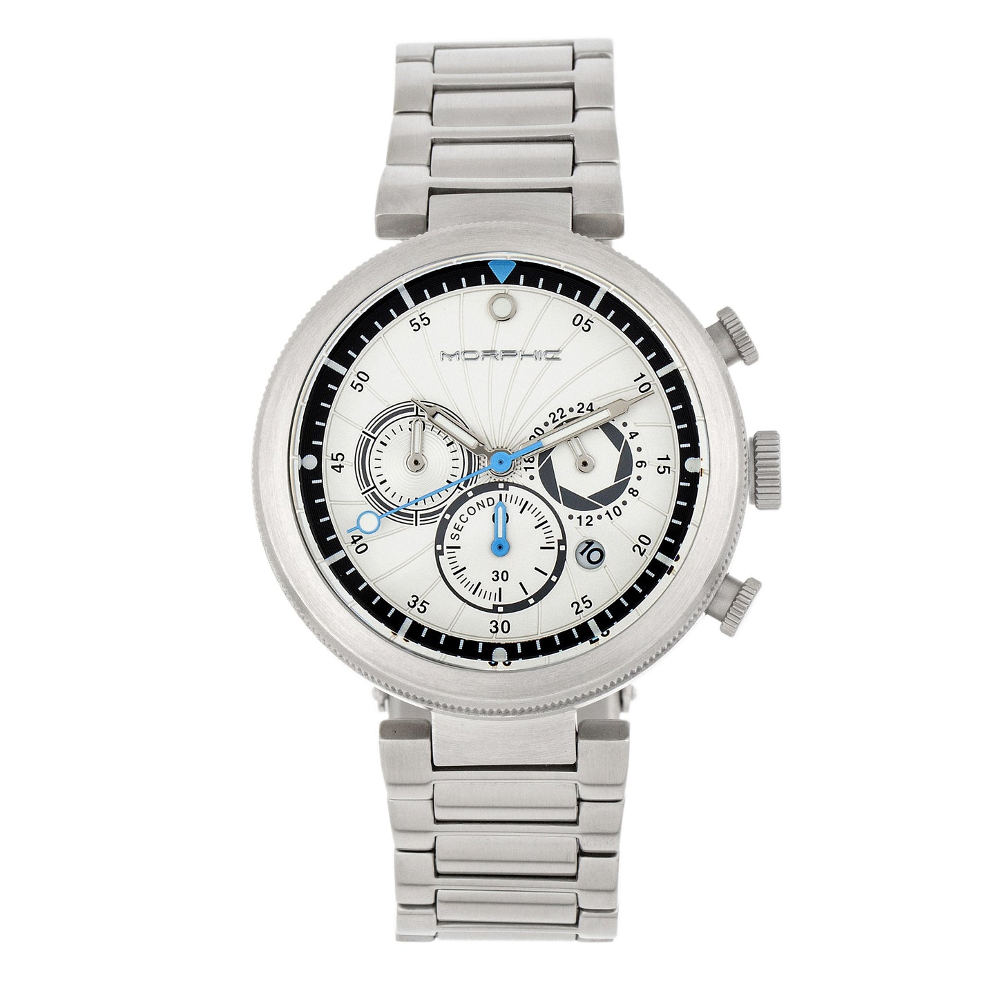 Morphic M87 Series Chronograph Bracelet Watch w/Date - Silver/White - MPH8701