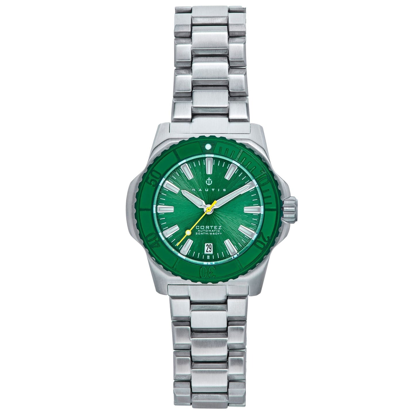 Nautis Cortez Automatic Bracelet Watch w/Date - Green - NAUN102-3