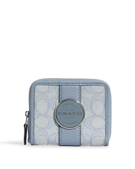 title:Coach Women's Lonnie Small Zip Around Wallet In Signature Jacquard;color:Marble Blue