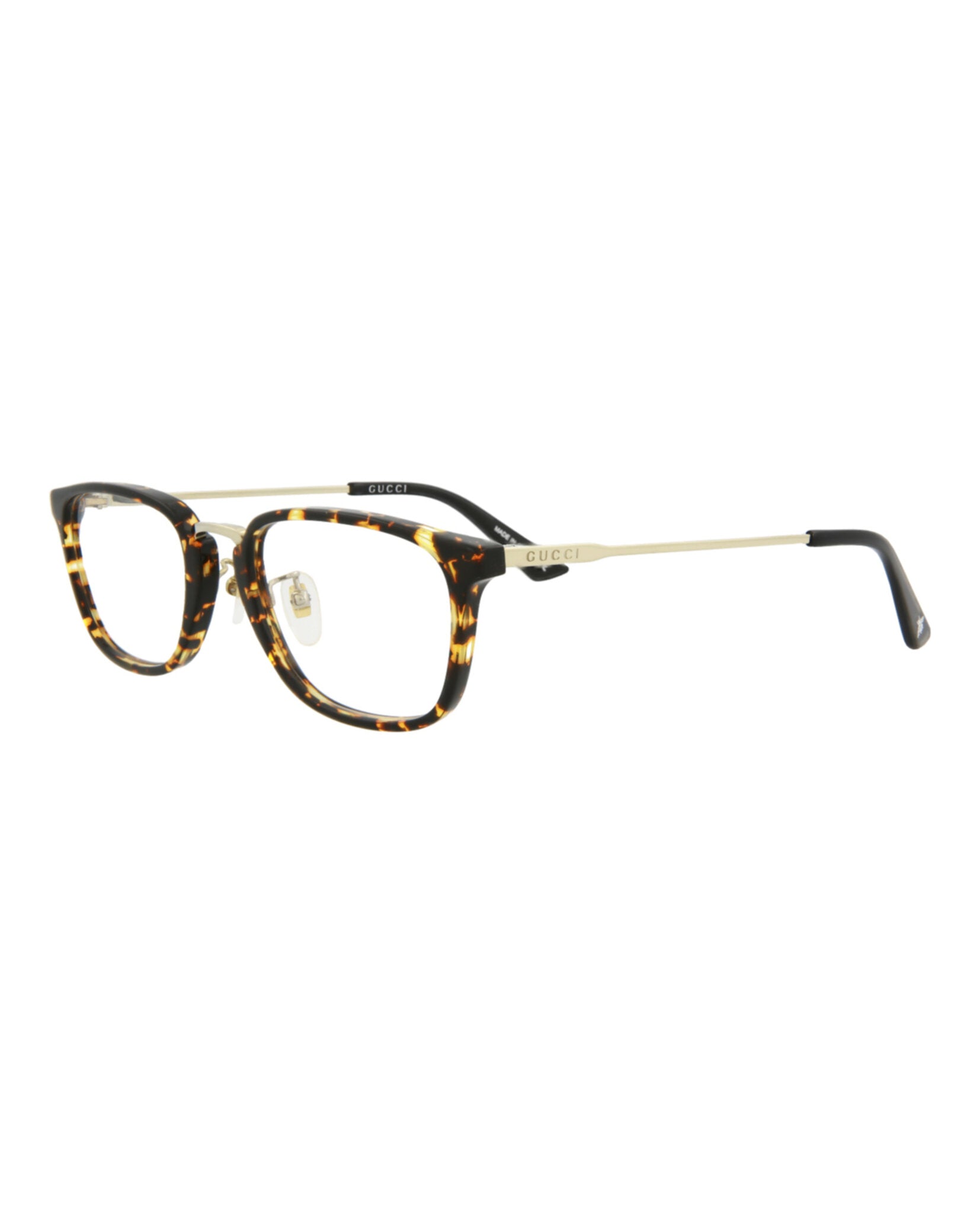 title:Gucci Novelty Optical, style # GG0324OJ-30002879004;color:Havana Gold Transparent