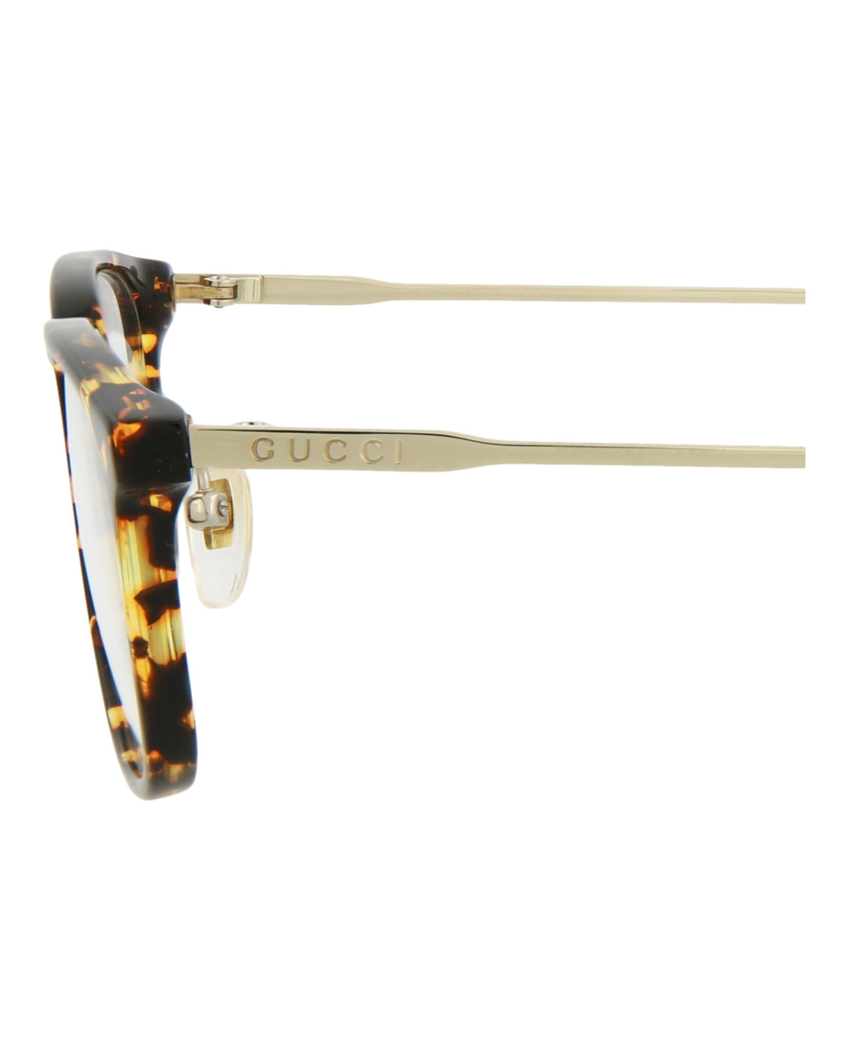 title:Gucci Novelty Optical, style # GG0324OJ-30002879004;color:Havana Gold Transparent