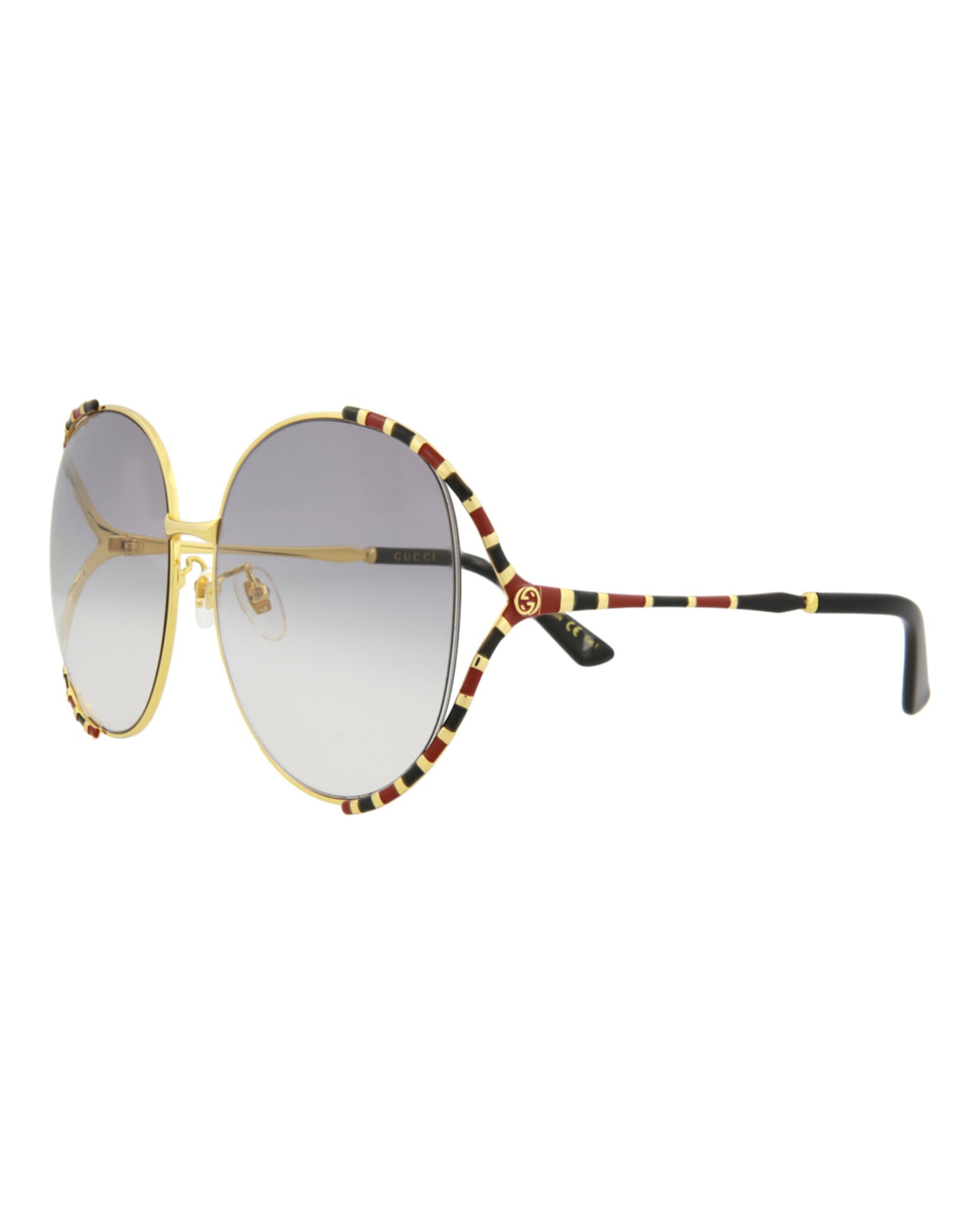 title:Gucci Women's GG0595S-30008116006 Novelty Sunglasses;color:Gold Gold Grey