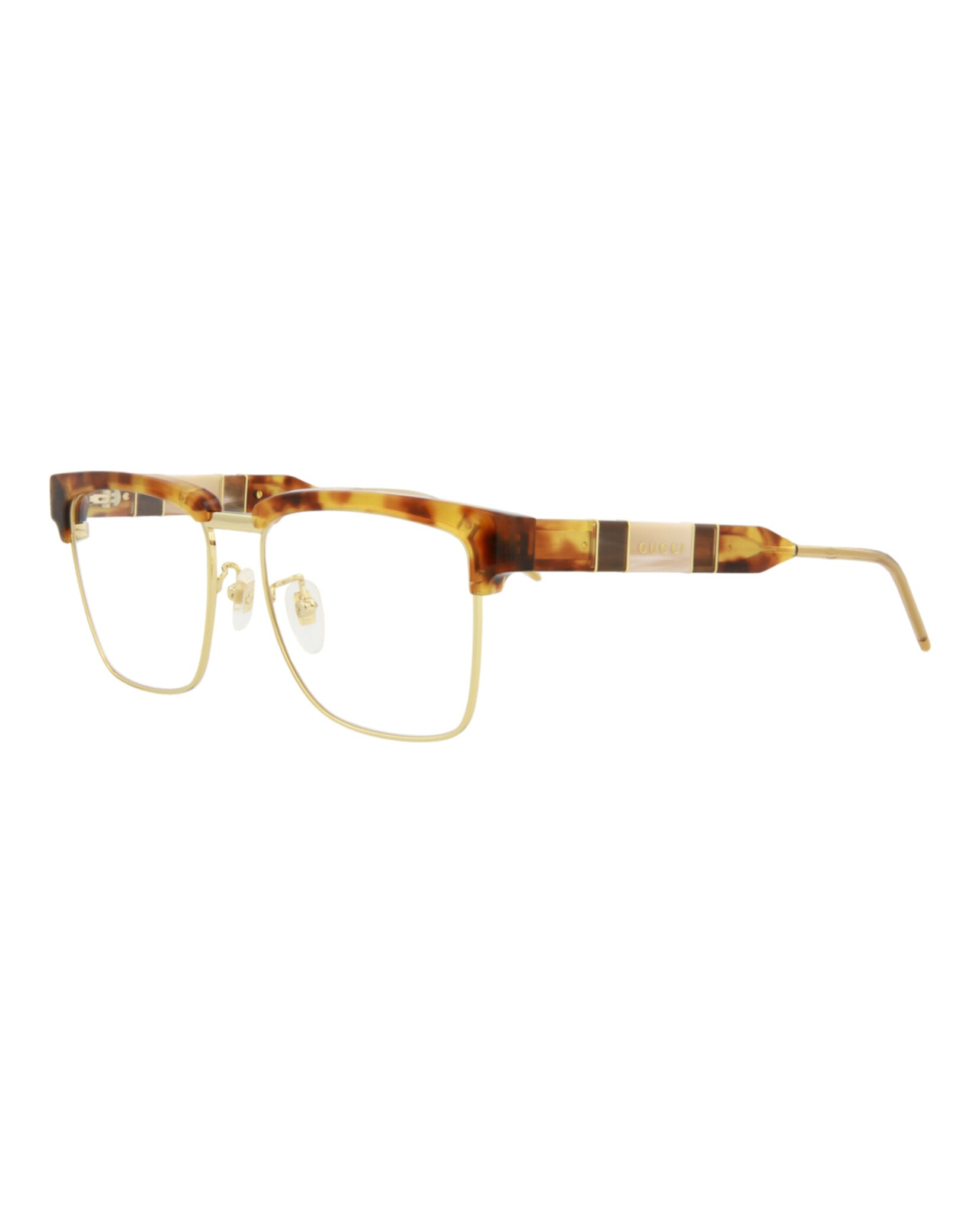 title:Gucci Novelty Optical, style # GG0605O-30008100004;color:Havana Havana Transparent