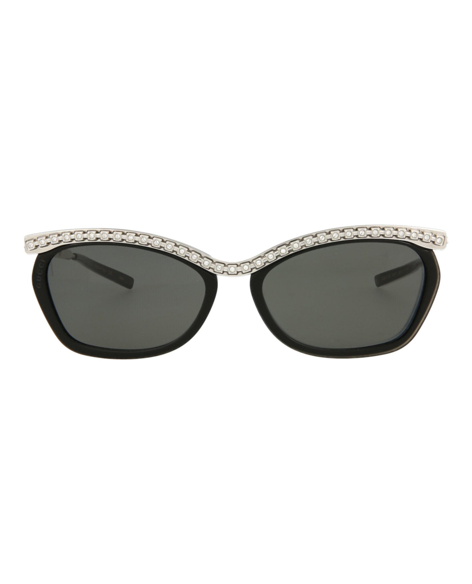 title:Gucci Square-Frame Acetate Sunglasses, style # GG0617S-30008121002;color:Black Silver Grey