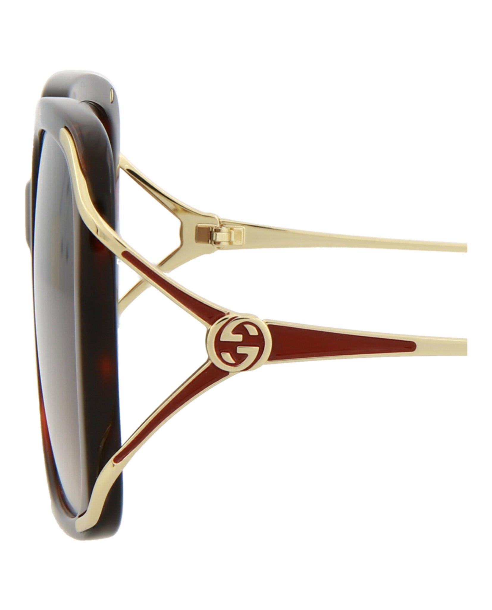 title:Gucci Women's GG0647S-30008608002 Novelty Sunglasses;color:Havana Gold Brown