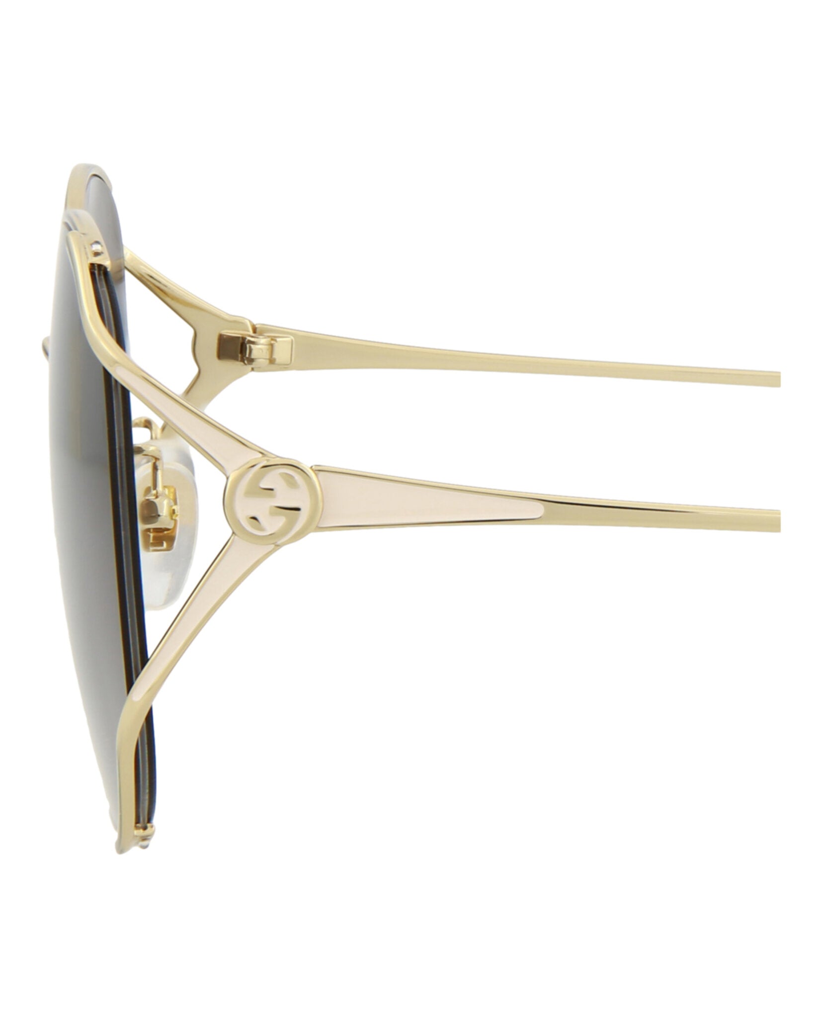 title:Gucci Women's GG0650SK-30008636002 Novelty Sunglasses;color:Gold Gold Grey