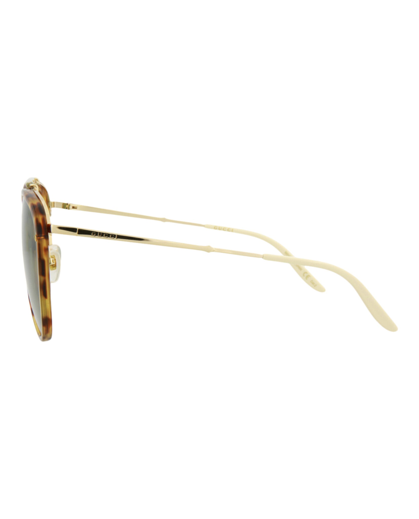 title:Gucci Aviator-Frame Acetate Sunglasses, style # GG0672S-30008620003;color:Havana Gold Green