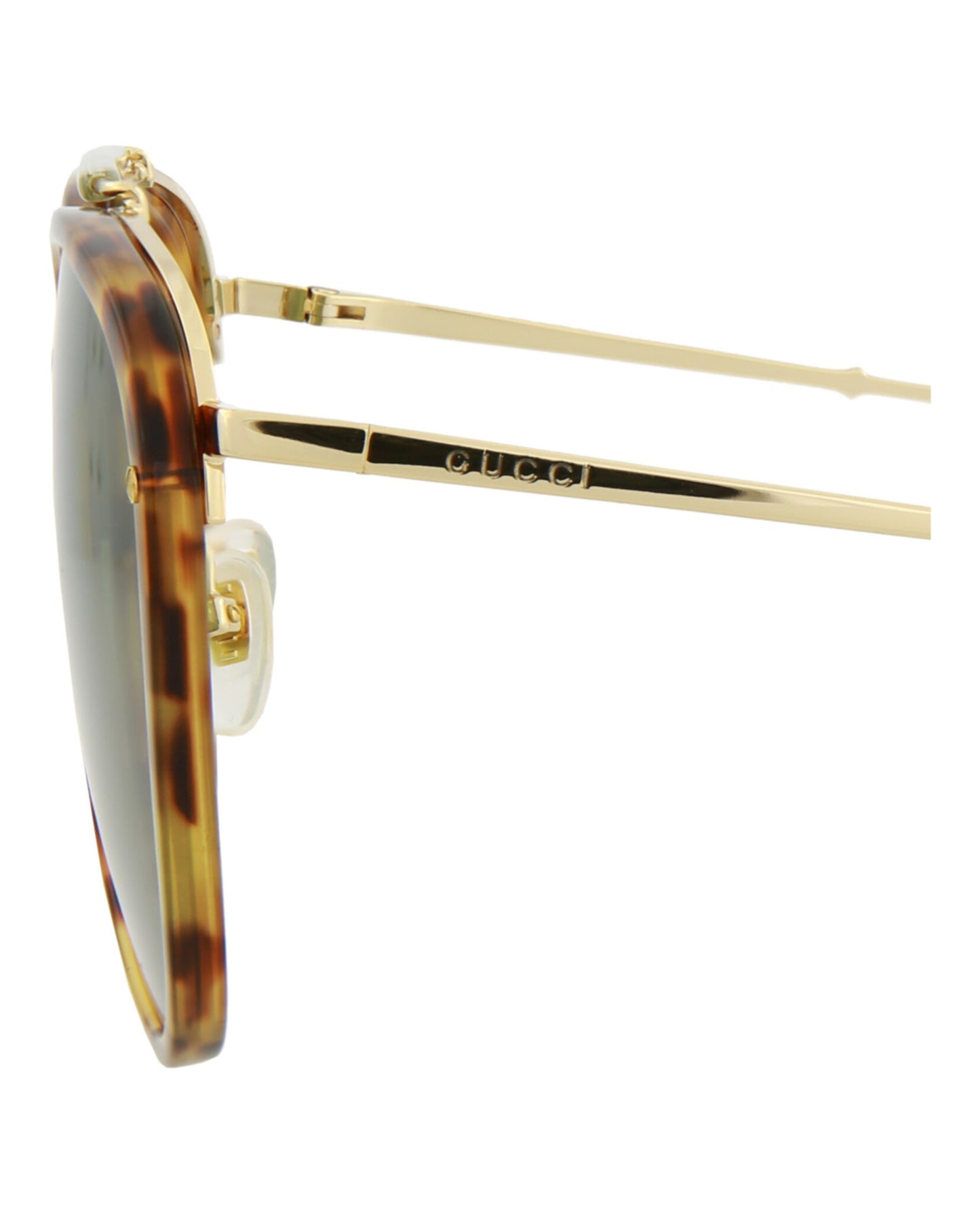 title:Gucci Aviator-Frame Acetate Sunglasses, style # GG0672S-30008620003;color:Havana Gold Green