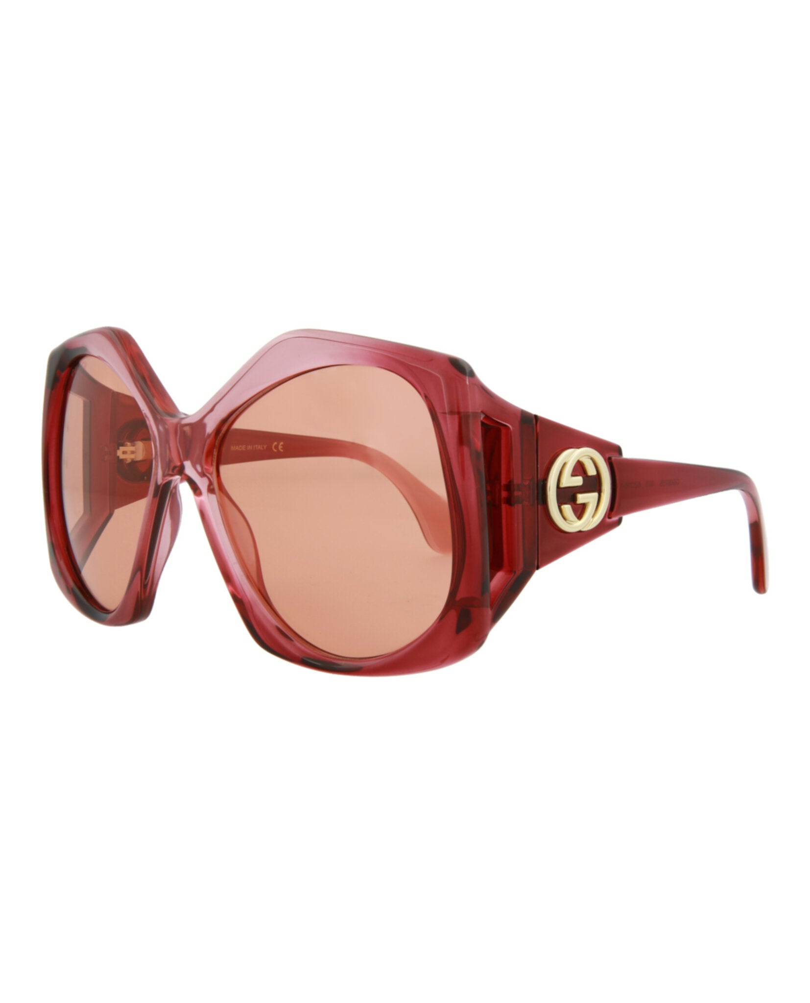 title:Gucci Women's GG0875S-30010259003 Novelty Sunglasses;color:Burgundy Burgundy Orange