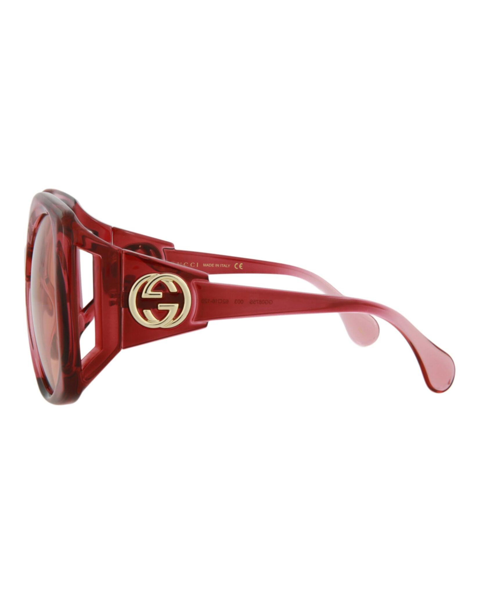 title:Gucci Women's GG0875S-30010259003 Novelty Sunglasses;color:Burgundy Burgundy Orange