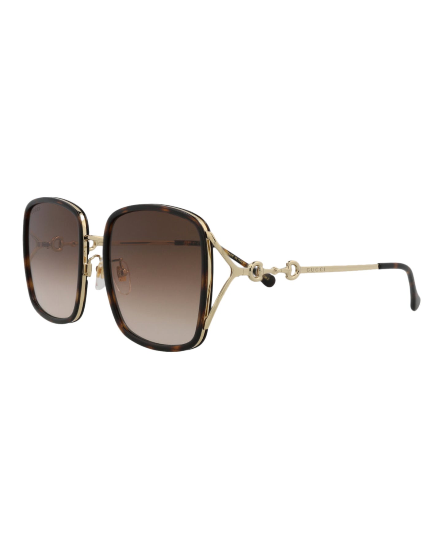 title:Gucci Square-Frame Injection Sunglasses, style # GG1016SK-30011799003;color:Havana Gold Brown