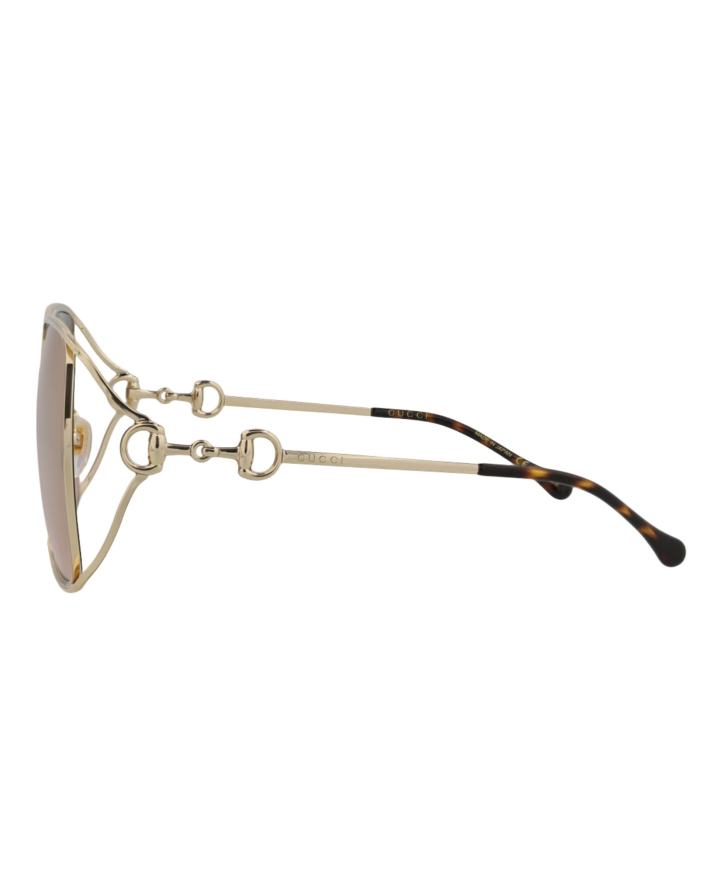 title:Gucci Square-Frame Metal Sunglasses, style # GG1020S-30011745001;color:Gold Gold Green