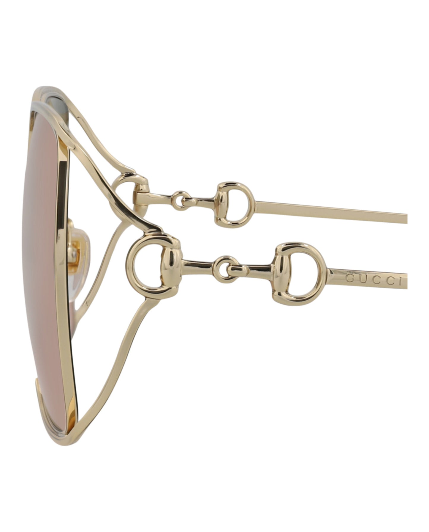 title:Gucci Square-Frame Metal Sunglasses, style # GG1020S-30011745001;color:Gold Gold Green