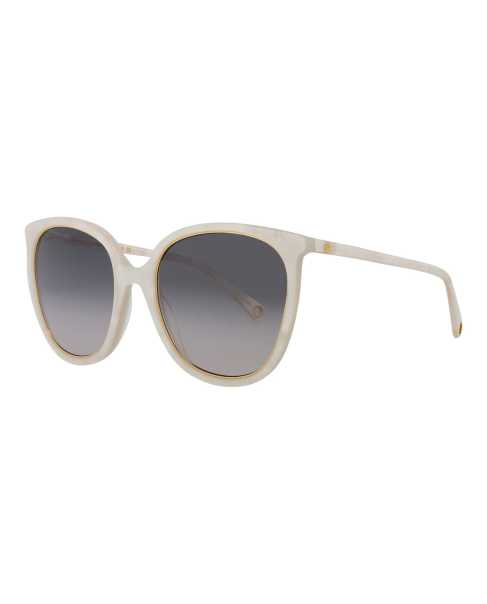 title:Gucci Round-Frame Acetate Sunglasses;color:White White Grey