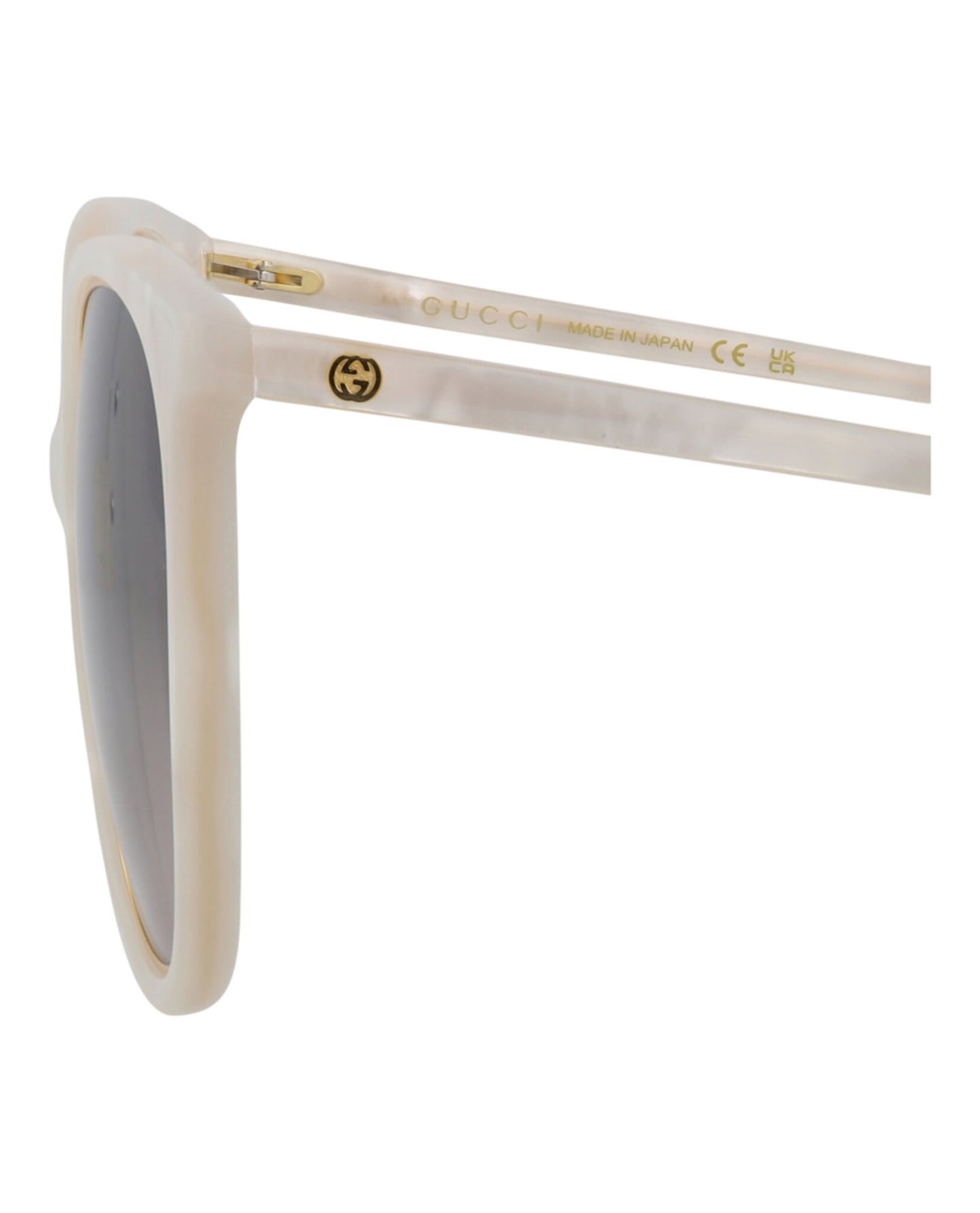 title:Gucci Round-Frame Acetate Sunglasses;color:White White Grey