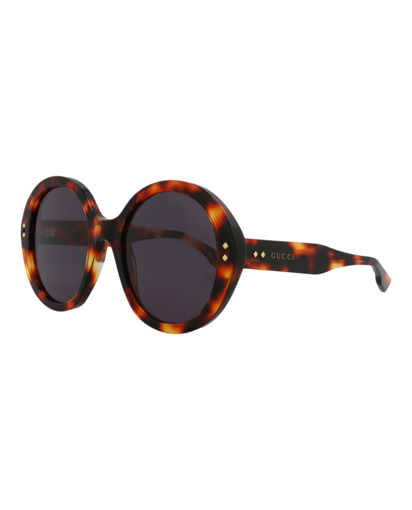 title:Gucci Round-Frame Acetate Sunglasses;color:Havana Smoke