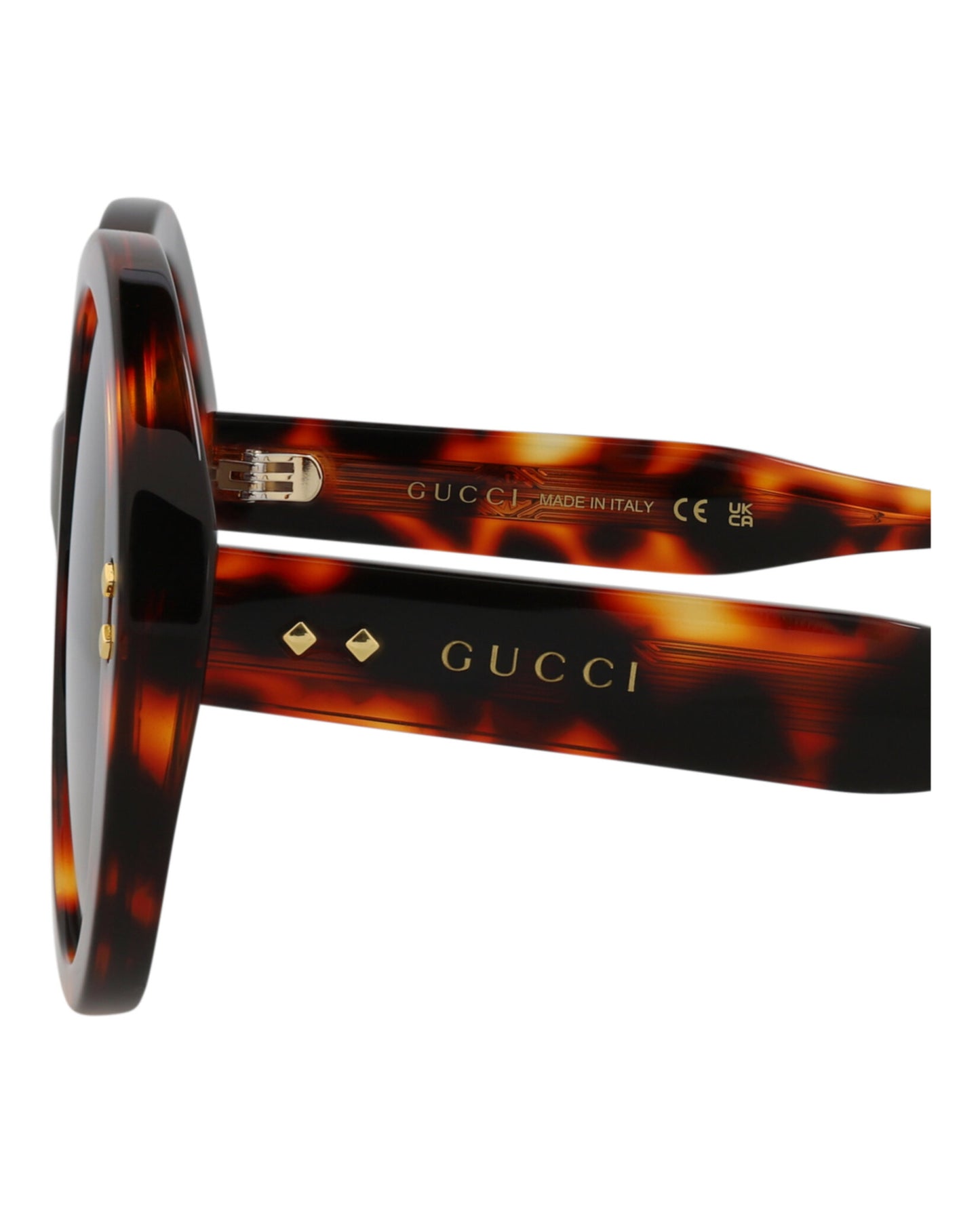 title:Gucci Round-Frame Acetate Sunglasses;color:Havana Smoke