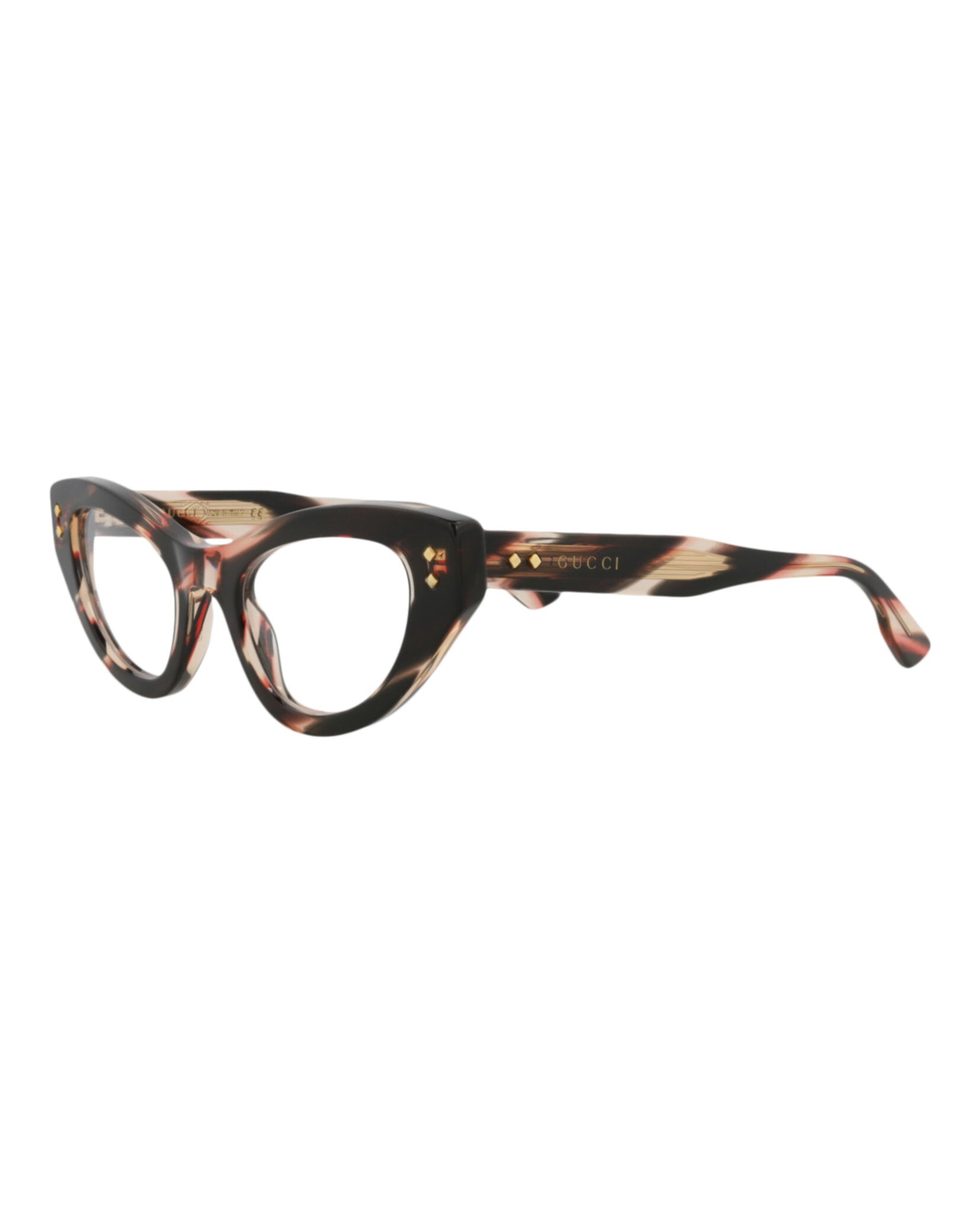 title:Gucci Cat Eye-Frame Acetate Optical Frames;color:Havana Havana Transparent