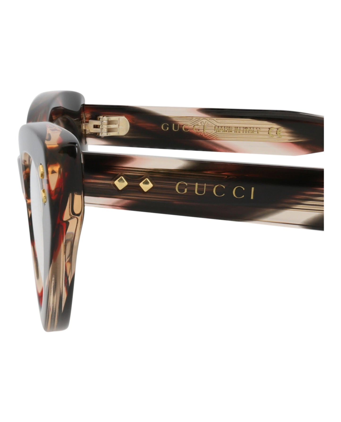 title:Gucci Cat Eye-Frame Acetate Optical Frames;color:Havana Havana Transparent